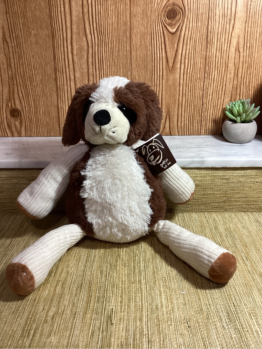 Scentsy Buddy Patch Plush Brown & White Dog Toy -